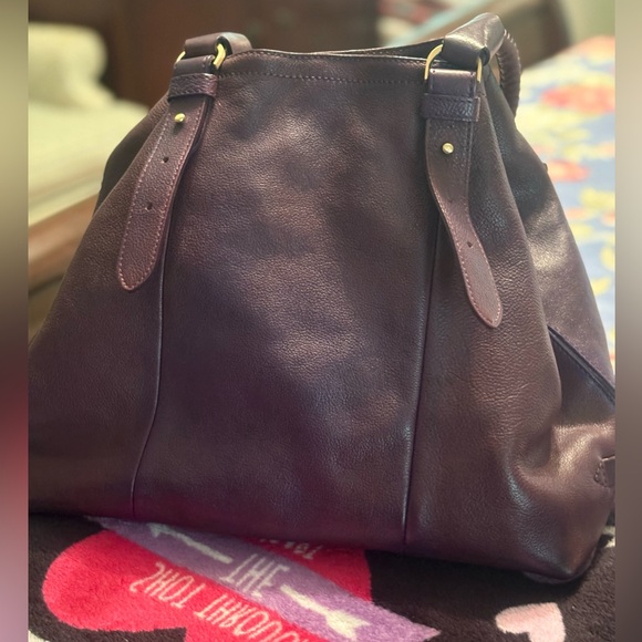 Vintage Cole Haan deep Purple Satchel. 10 1/2” length x 17”width.
Leather. - Picture 8 of 16